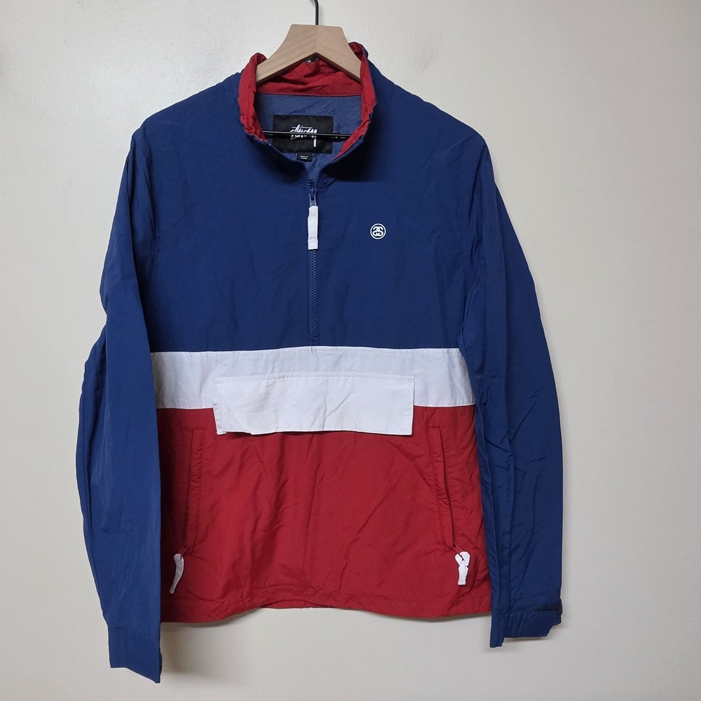 Vintage 2000s Stussy Half Zip Anorak Windbreaker Jacket Size Small